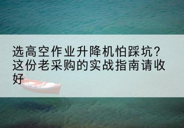 青原高空作业升降机厂家推荐-选高空作业升降机怕踩坑？这份老采购的实战指南请收好